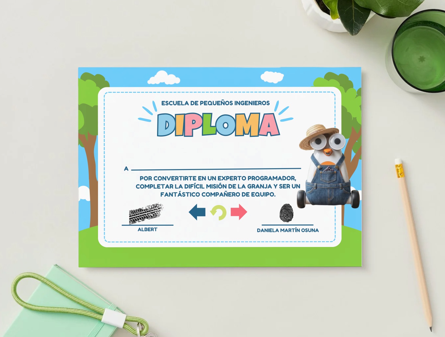 Diploma de Experto en Robótica entregado al alumnado